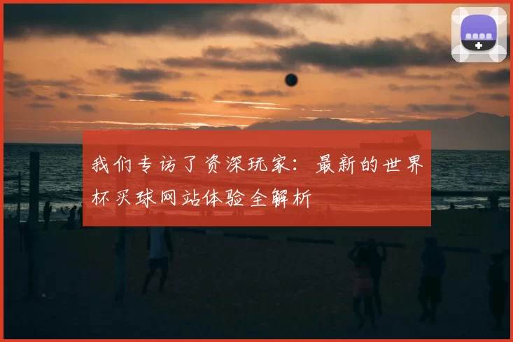 我们专访了资深玩家:最新的世界杯买球网站体验全解析
